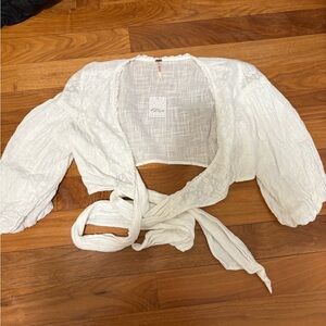 Free People White Blouse Elegant and Versatile